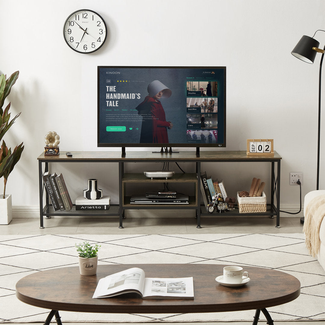 Pridgen TV Stand with Power Outlets, Entertainment Center Media Console with Charging Station Trent Austin Design® Color: Brown Overall Entertainment Center Width - Side to Side: 70