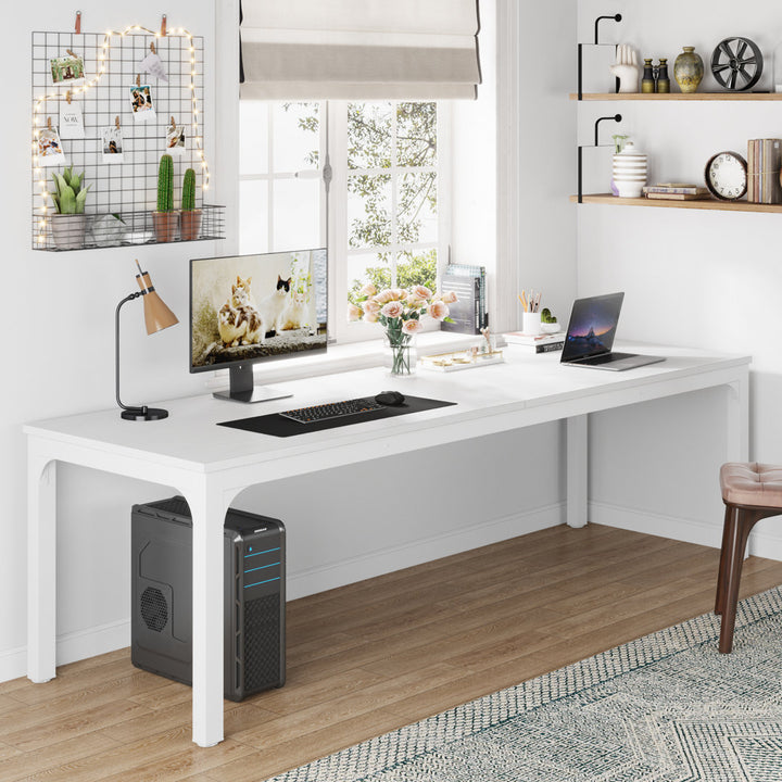 Alyzia 78.8'' W Rectangle Computer Desk 17 Stories Color (Top/Frame): White