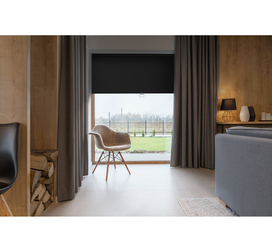 Blackout Cordless Roller Shade Symple Stuff Color: Black Blind Size: 24"W x 74"L