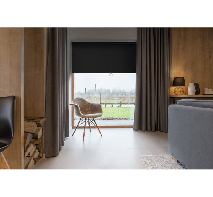 Blackout Cordless Roller Shade Symple Stuff Color: Black Blind Size: 24"W x 74"L