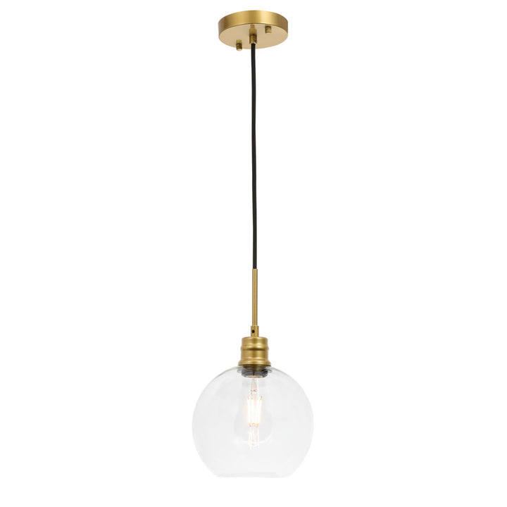 Hammel 1 - Light Single Globe Pendant Wade Logan® Size: 10" H x 8" W x 8" D Finish: Brass