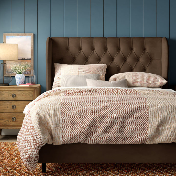 Knaresborough Tufted Upholstered Low Profile Standard Bed Greyleigh™ Size: Queen Body Fabric: Classic Chocolate Velvet