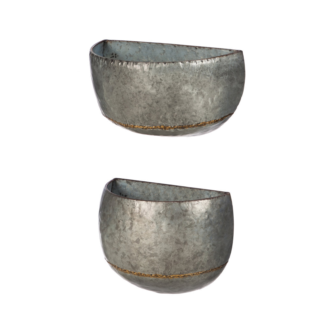 Clarence 2-Piece Resin Indoor/Outdoor Wall Planter Set Steelside™