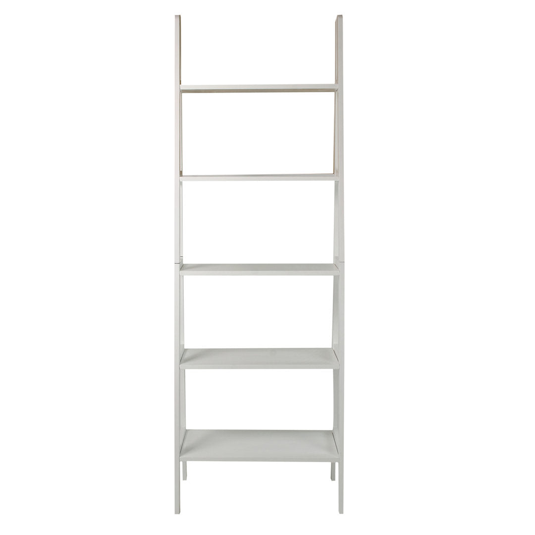 Natrona 72.5" H x 25.25" W Solid Wood Ladder Bookcase Zipcode Design™ Color: White