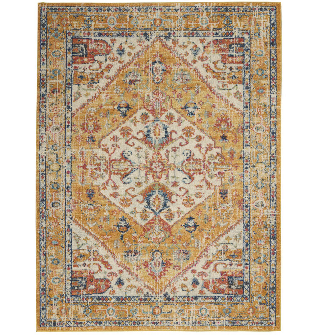 Baylee Oriental Yellow/Ivory Area Rug Kelly Clarkson Home Rug Size: Rectangle 5'3" x 7'3"