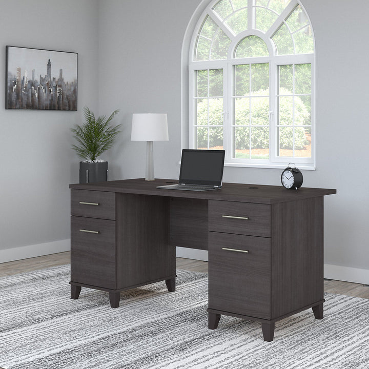 Magomed Executive Desk Gracie Oaks Color: Storm Gray
