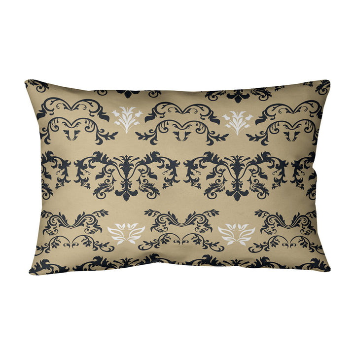 New Orleans Football Baroque Rectangular Pillow Cover & Insert ArtVerse Color: Wheat/Black/White