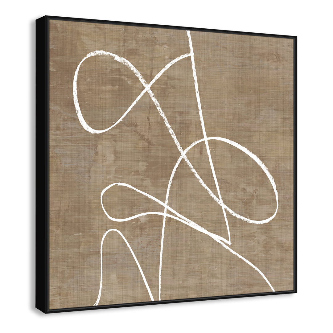 Swooping Lines - Floater Frame Painting on Canvas Joss & Main Size: 46.5" H x 46.5" W x 2" D Format: Black