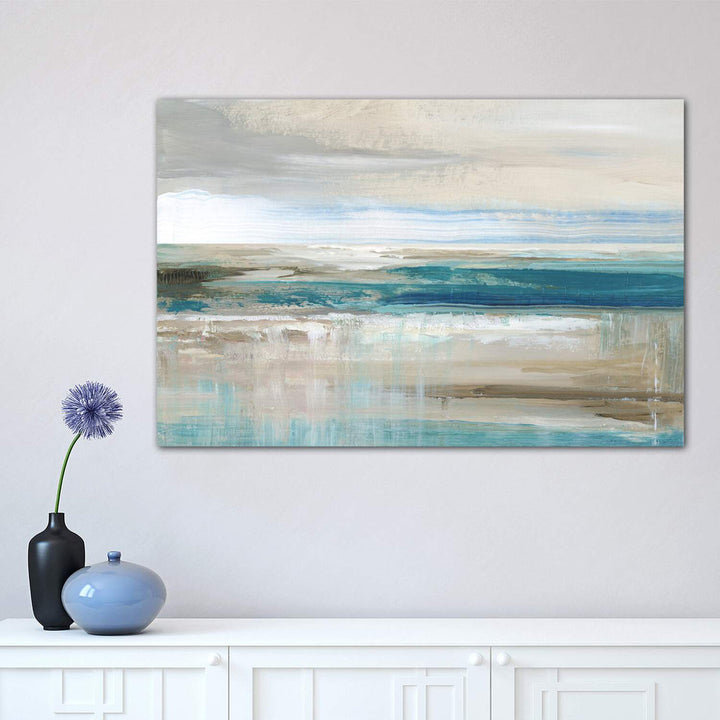 Abstract Sea ' - Floater Frame Print on Canvas East Urban Home Size: 18" H x 26" W x 1.5" D Format: Wrapped Canvas