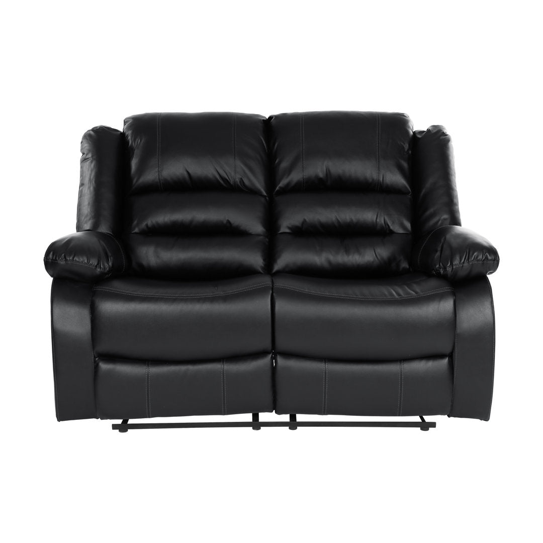 Jianyu 62" Faux Leather Pillow Top Arm Reclining Loveseat Red Barrel Studio® Leather Type: Black Faux Leather