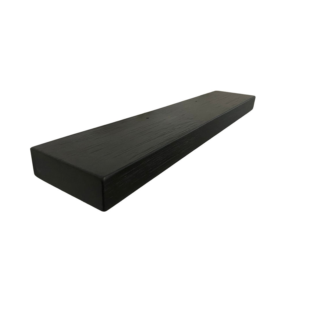Eneas Pine Solid Wood Floating Shelf Millwood Pines Size: 2" H x 36" W x 6" D Finish: Black