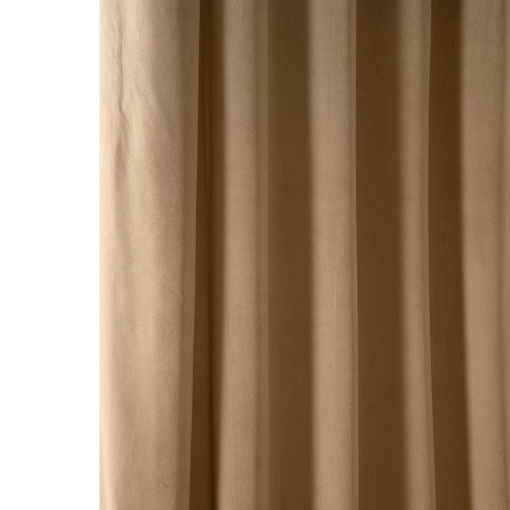 Matra Plush Velvet Curtains for Bedroom - Room Darkening Curtains for Living Room Window Single Panel AllModern Curtain Color: Spiced Rum Size per Panel: 50" W x 108" L