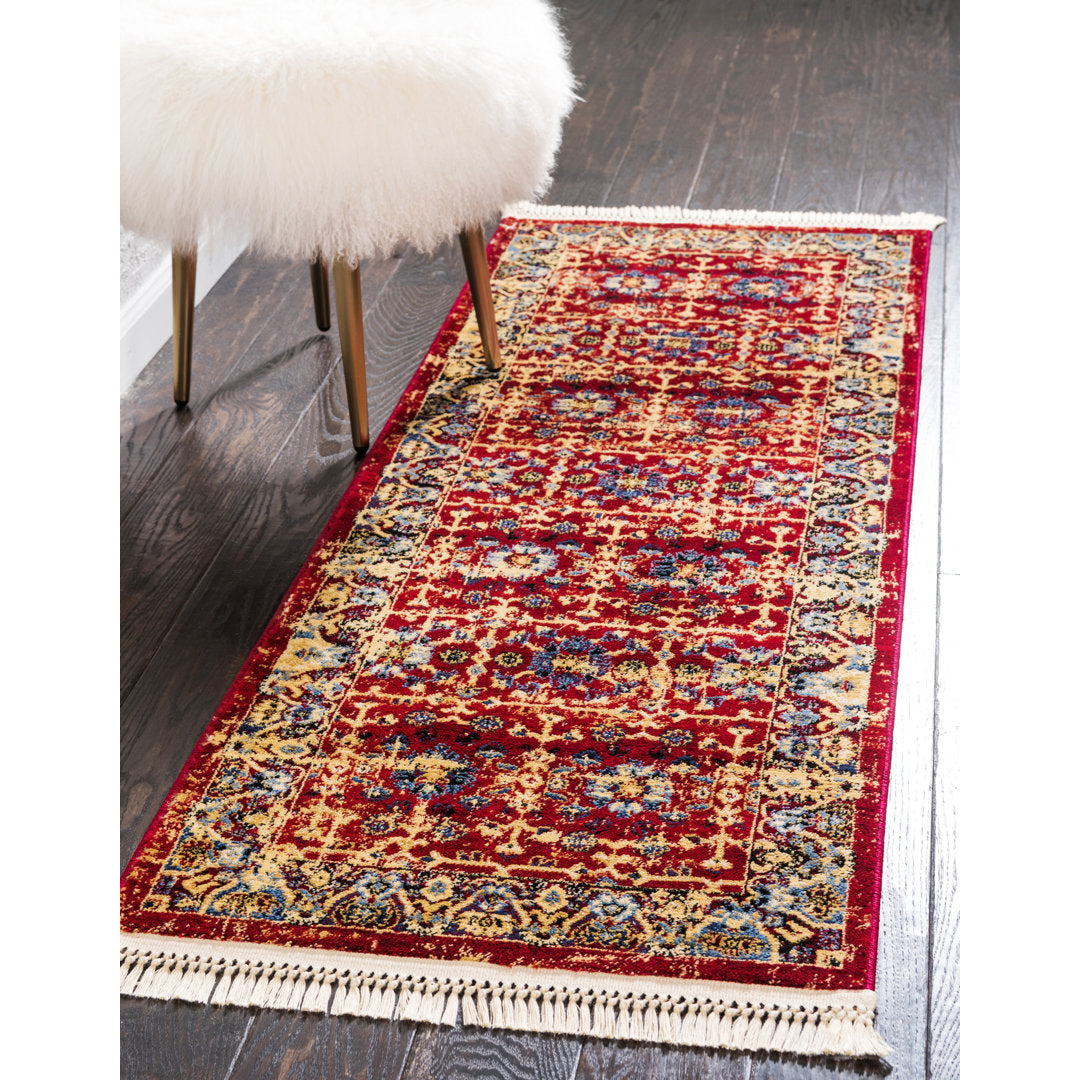 Angeliya Oriental Red Area Rug Lark Manor™ Rug Size: Runner 2'2" x 6'1"