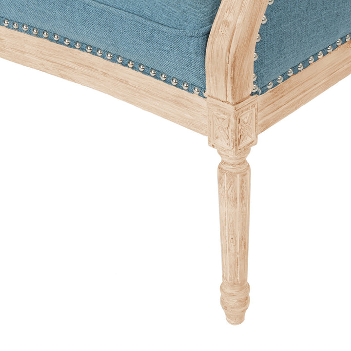 Atenea 49.5'' Upholstered & Birch Wood Loveseat August Grove® Upholstery Color: Blue
