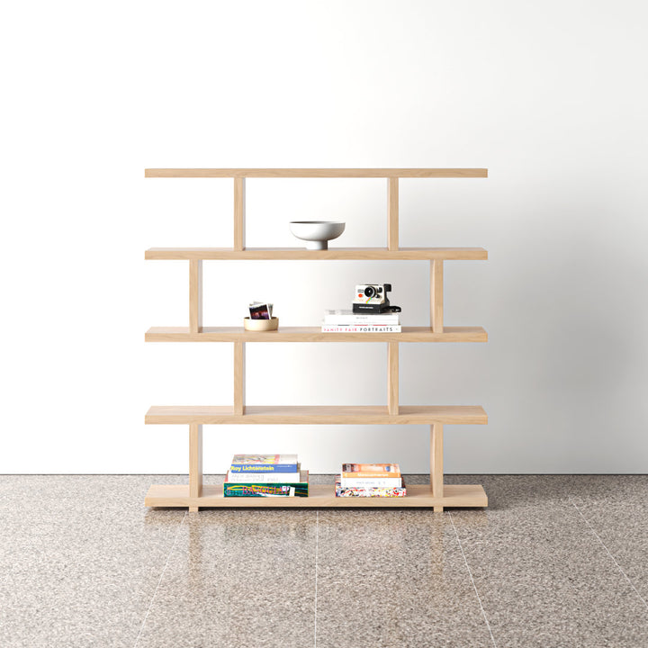 Annora 63" H x 63" W Geometric Bookcase AllModern Color: Natural
