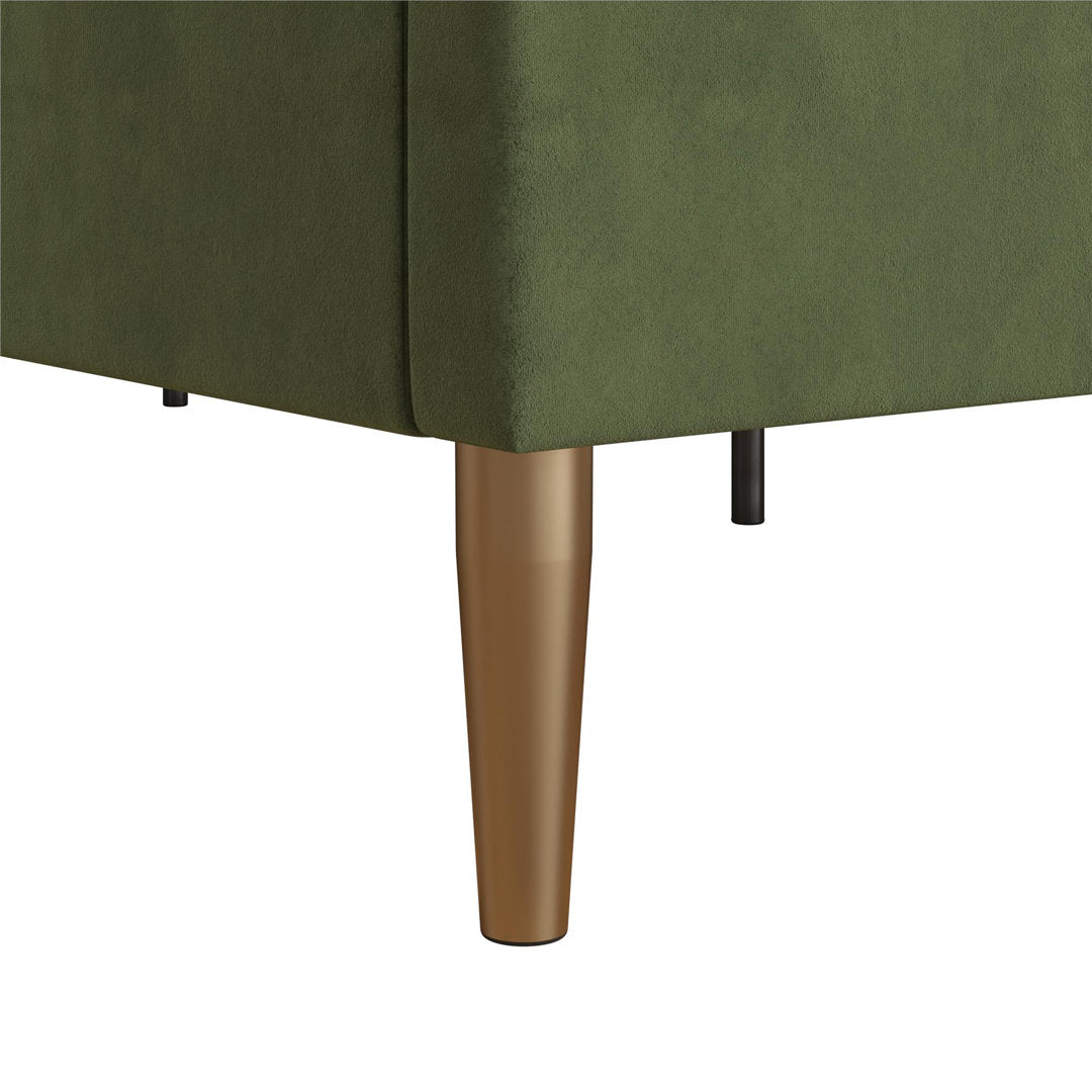 Daphne Upholstered Low Profile Platform Bed Mr. Kate Color: Olive Green Velvet Size: King
