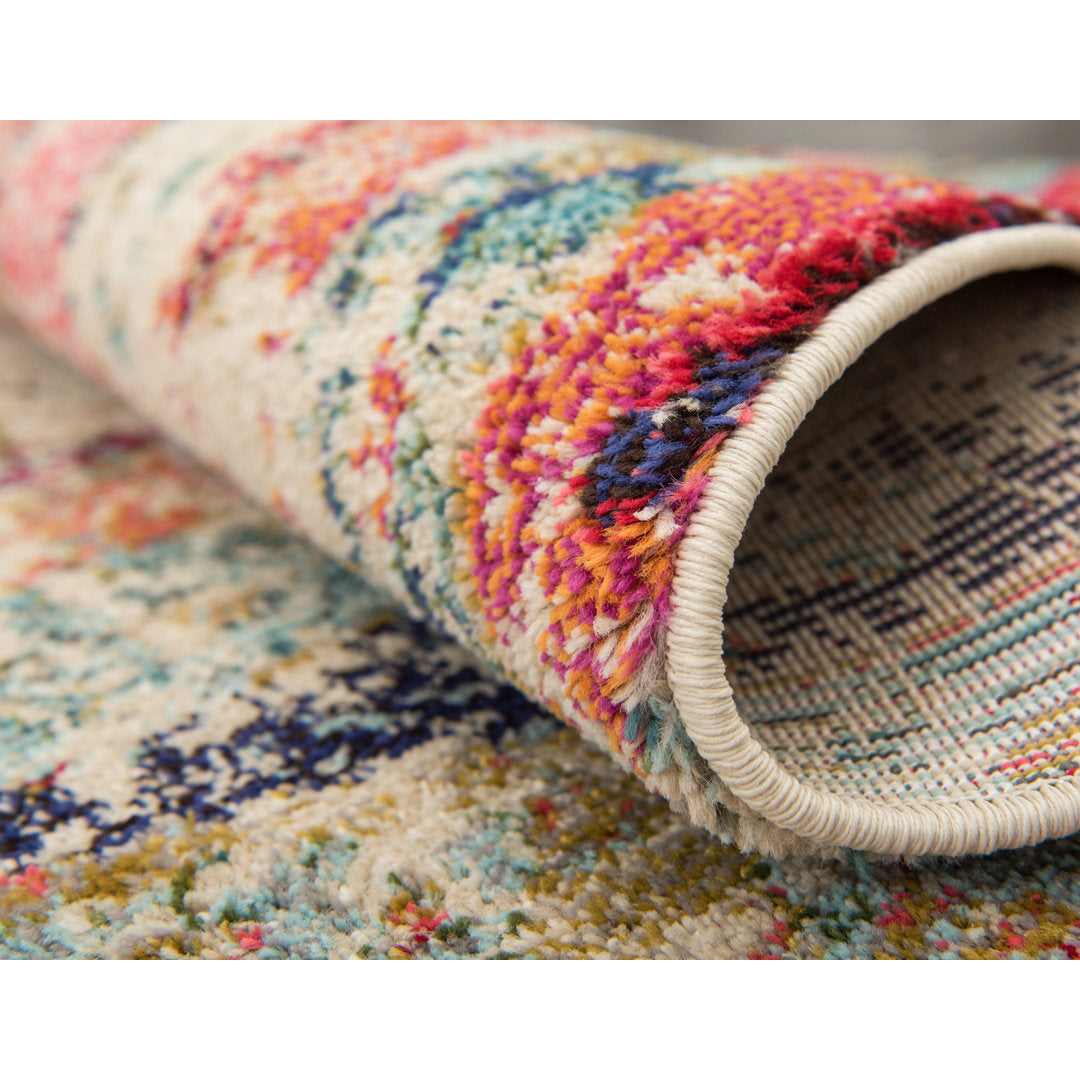 Galan Pink/Orange/Yellow Area Rug Mistana™ Rug Size: Runner 2'2" x 18'