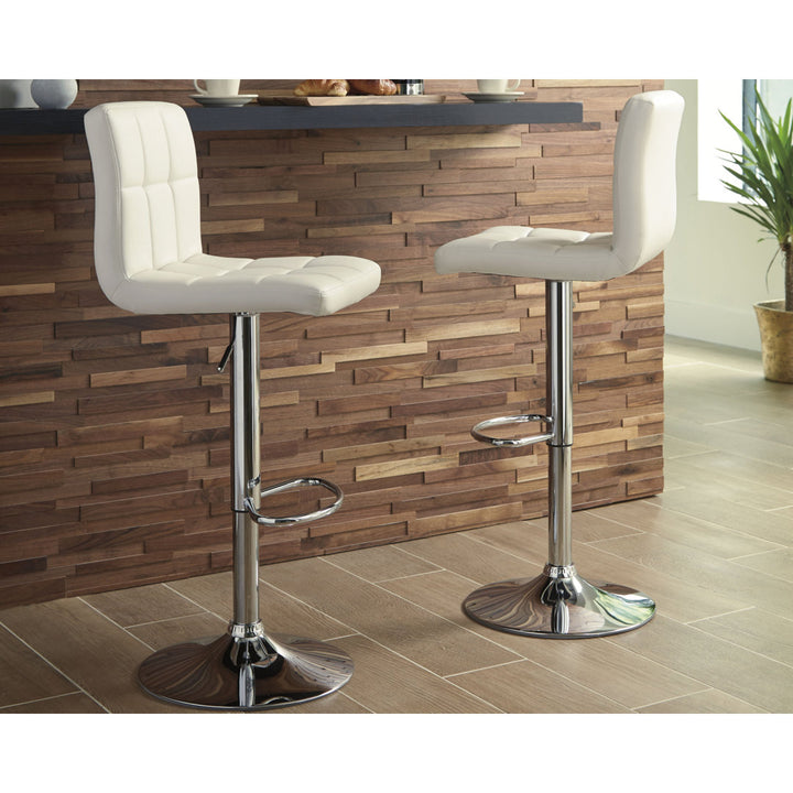 Dorotea Swivel Adjustable Height Bar Stool (Set of 2) Latitude Run® Seat Color: White