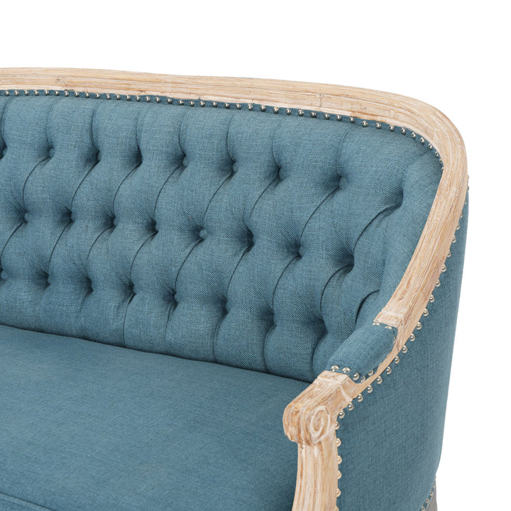 Atenea 49.5'' Upholstered & Birch Wood Loveseat August Grove® Upholstery Color: Blue