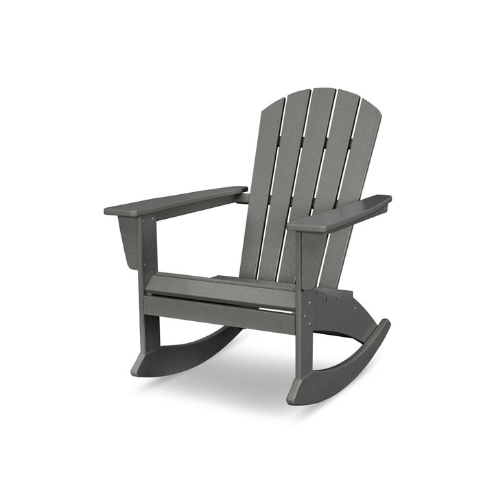 Nautical Adirondack Rocking Chair POLYWOOD® Frame Color: Slate Gray