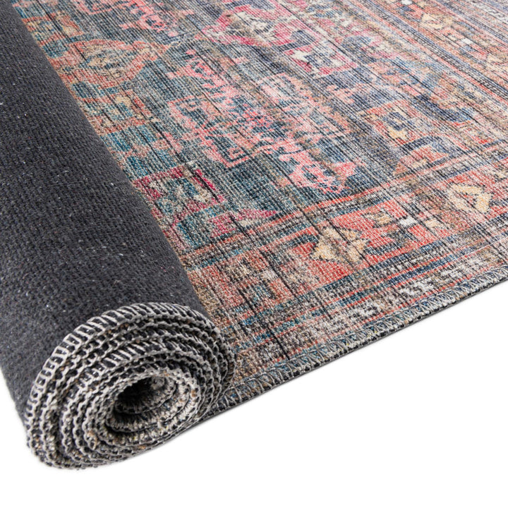 Hadsell Machine Made Power Loom Antique Blue Area Rug Langley Street® Rug Size: Rectangle 5'3" x 8'