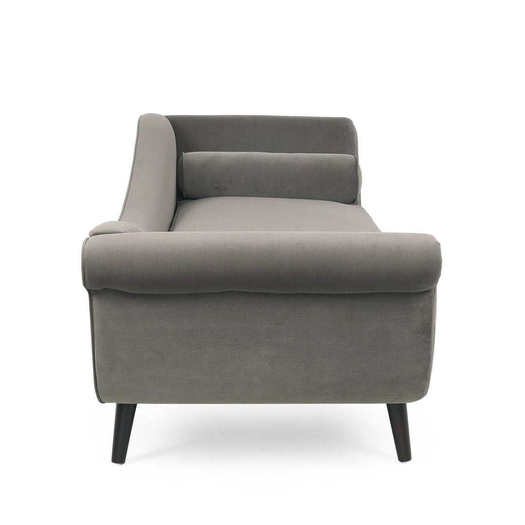Roiled Arms Chaise Lounge Everly Quinn Fabric: Taupe Polyester Blend