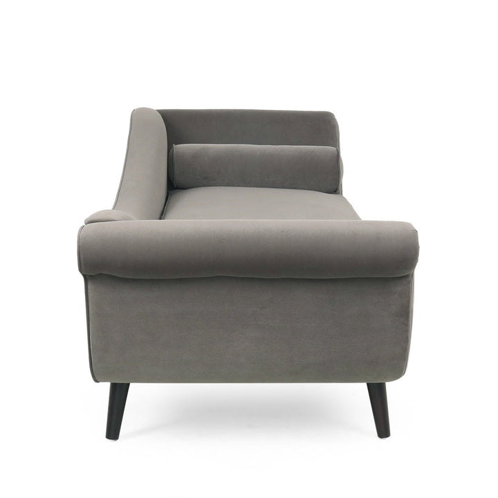 Roiled Arms Chaise Lounge Everly Quinn Fabric: Taupe Polyester Blend