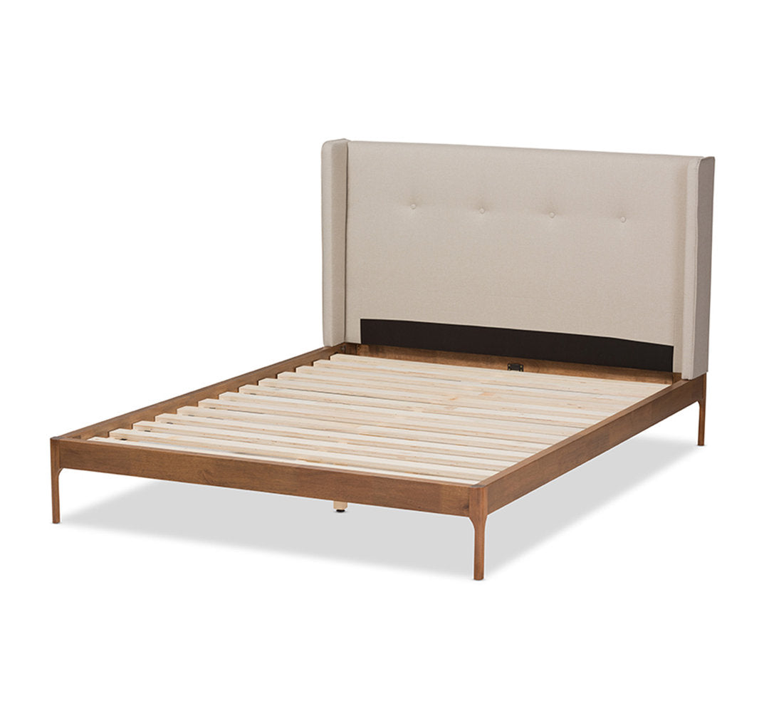 Ellerman Tufted Platform Bed Mercury Row® Color: Light Beige Size: Queen