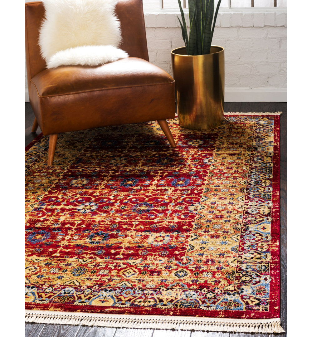 Angeliya Oriental Red Area Rug Lark Manor™ Rug Size: Rectangle 6' x 9'