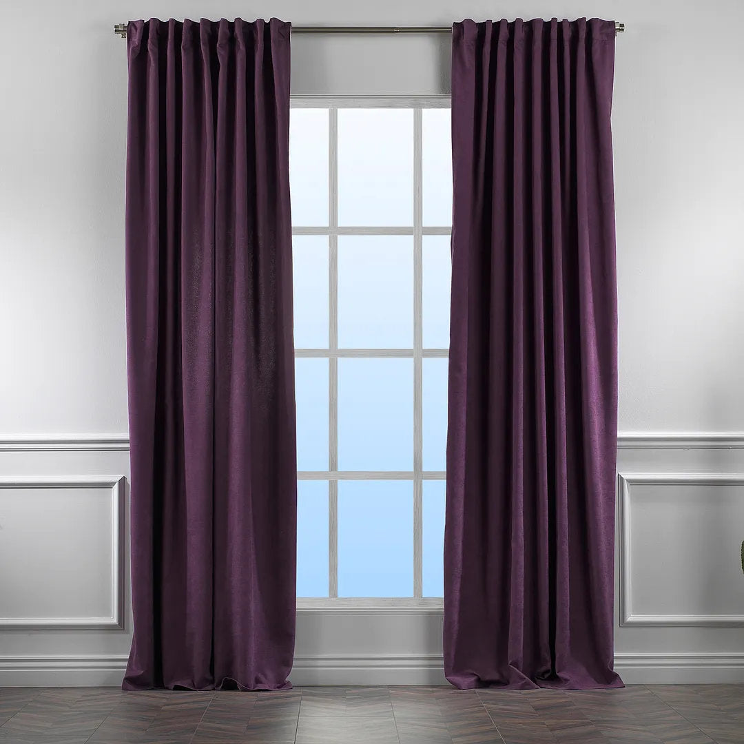 Extra wide x Extra Long Custom Made Decorative Single Panel Lilijan Home & Curtain Curtain Color: Purple Size per Panel: 100" W x 288" L