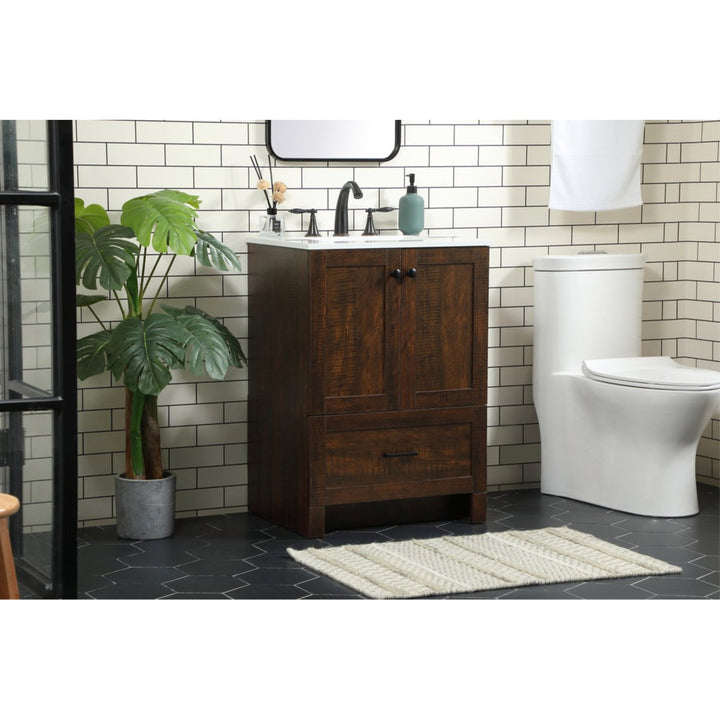 Ahmed 24" D x 19'' D x 34'' H Single Bathroom Vanity Sand & Stable™ Base Finish: Expresso