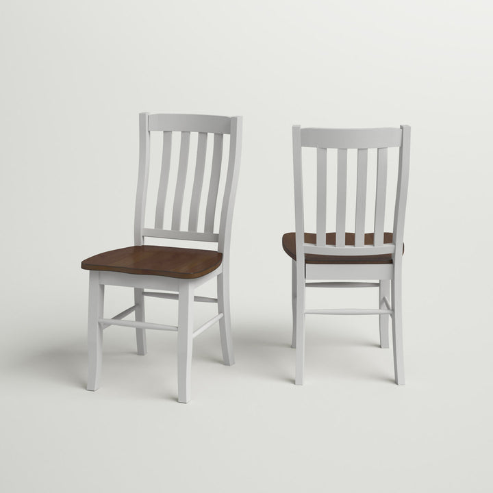Courtdale Solid Wood Slat Back Side Chair (Set of 2) Three Posts™ Color: Almond / White