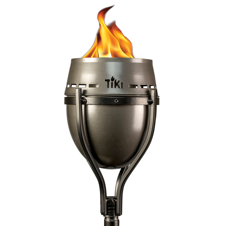 TIKI® Brand Island King® 65 Inch TIKI Torch Metal Large Flame Silver - 111813568 TIKI Brand