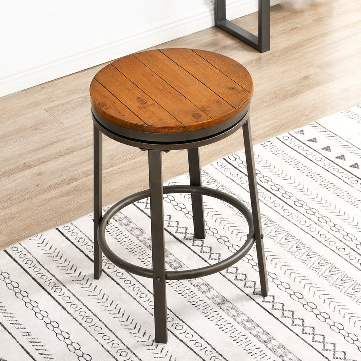 Solid Wood Swivel 24.2" Counter Stool for Dining Room Bistro (Set of 2) Williston Forge