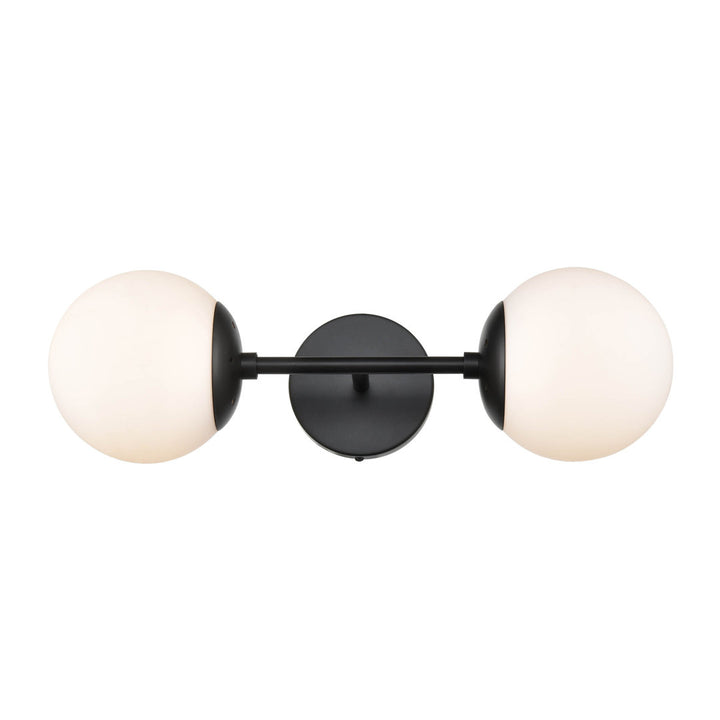 Cournoyer 2-Light Dimmable Wallchiere George Oliver Shade Color: White Finish: Black