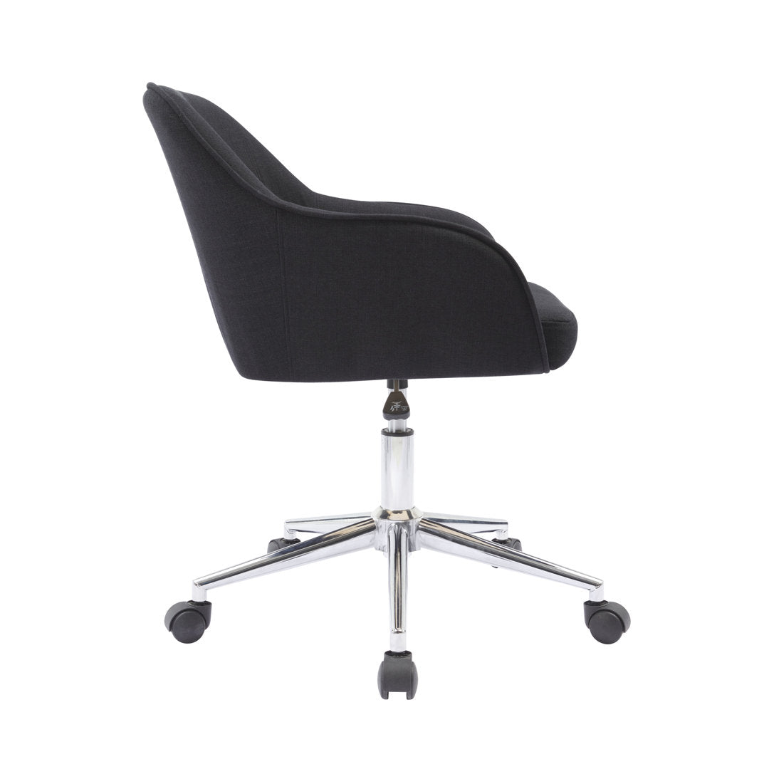 Alcaraz Fabric Office Chair with Chrome Base Mack & Milo™ Upholstery Color: Black