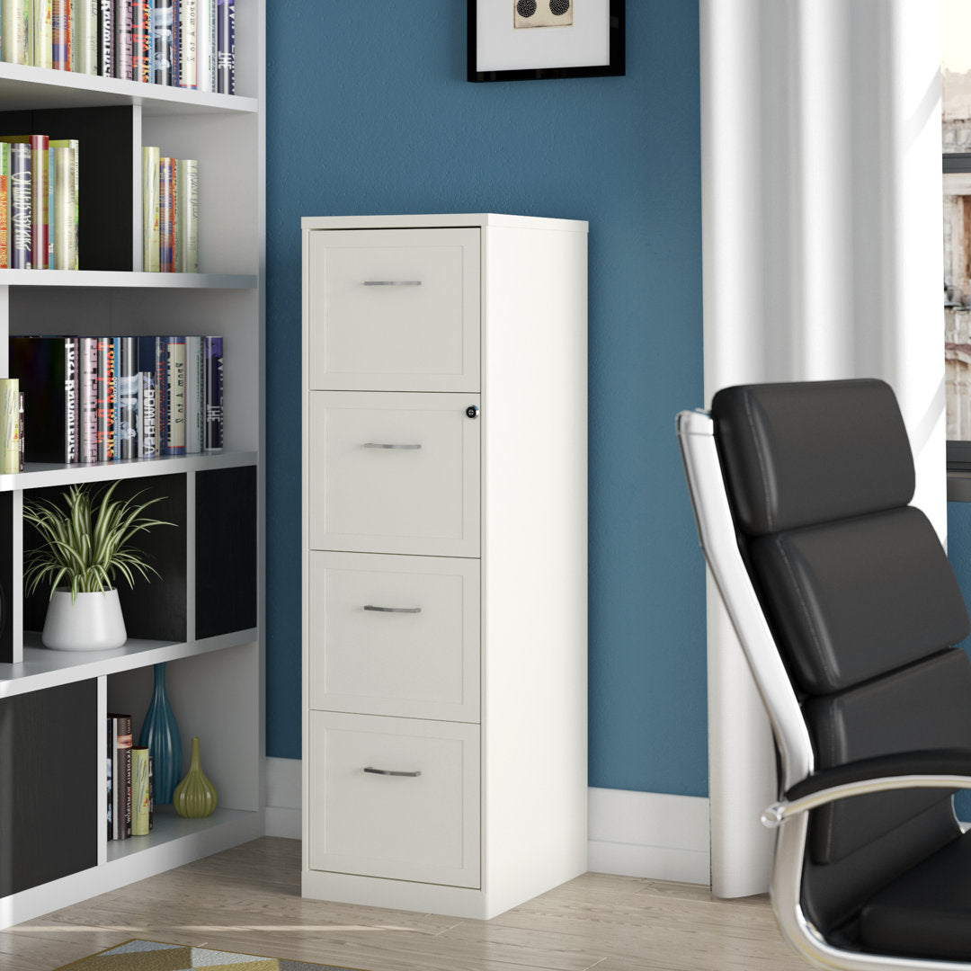 Cavitt 4-Drawer Vertical Filing Cabinet Ebern Designs Color: Pearl White