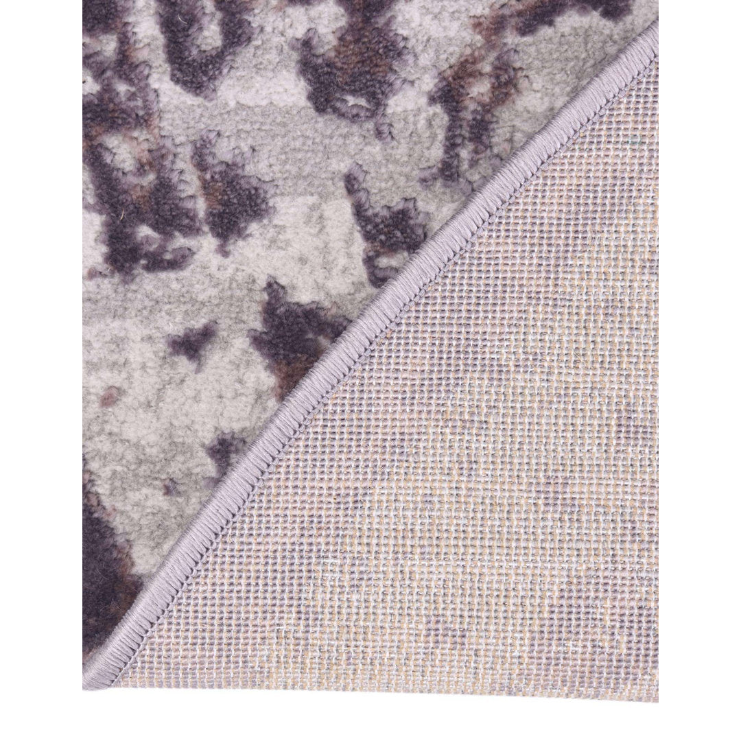Alissa Oriental Violet Area Rug Grovelane Rug Size: Round 4'