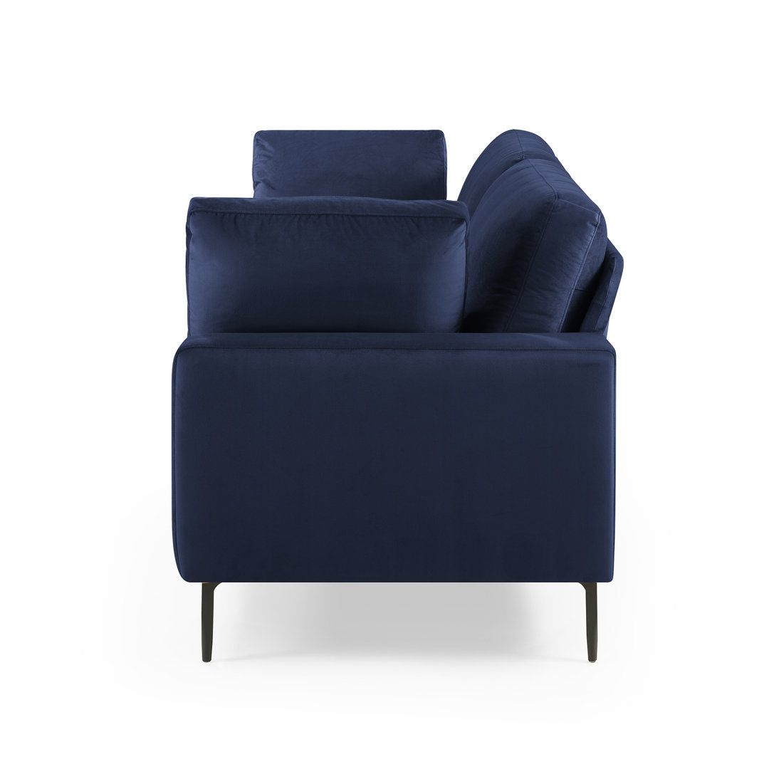 Jeses MINIMORE Modern Style Etta 84.3" Mid-Century Modern Design Sofa Corrigan Studio® Fabric: Dark Blue Velvet