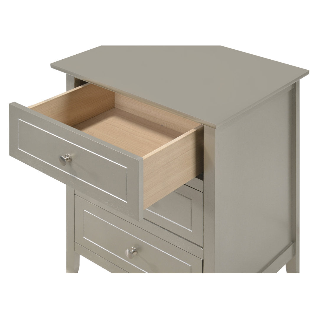 Emjay 3 - Drawer Nightstand Glory Furniture Color: Champagne