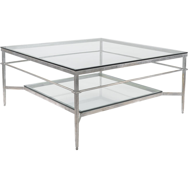 Genevieve Coffee Table with Storage Etta Avenue™ Table Base Color: Silver