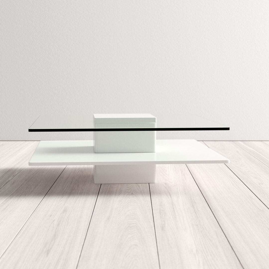 Aser Pedestal Coffee Table Wade Logan® Color: White