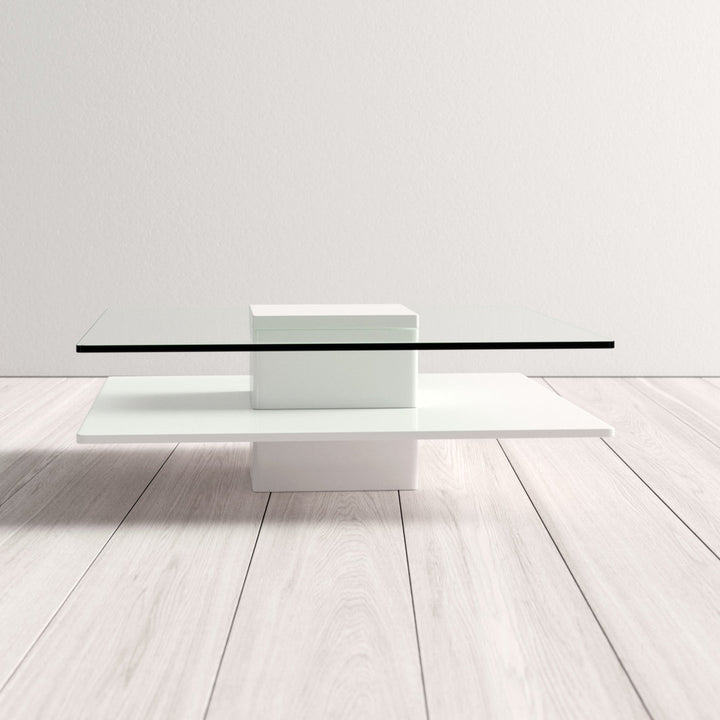 Aser Pedestal Coffee Table Wade Logan® Color: White