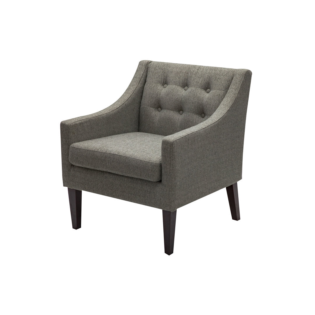 Clopton 26" Wide Mid-Century Modern Tufted Accent Armchair Hashtag Home Fabric: Dark Gray Polyester Blend