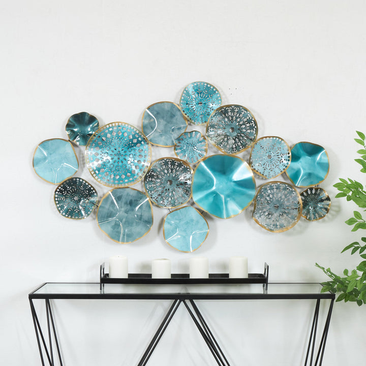 Hench Metal 3D Overlapping Discs Plate Home Wall Decor Dakota Fields