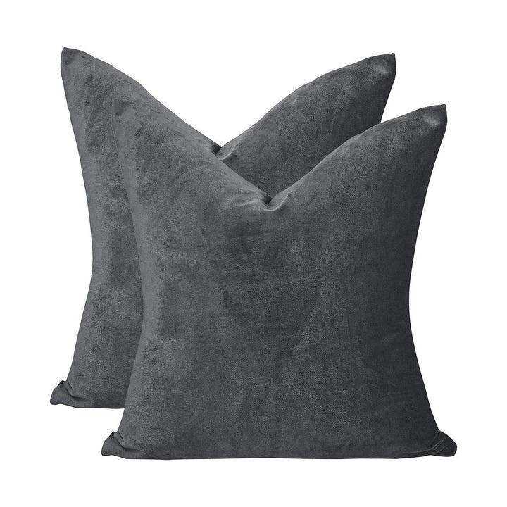 Velvet Throw Square Pillow Cover (Set of 2) Lilijan Home & Curtain Color: 67 Iron Size: 16" x 16"