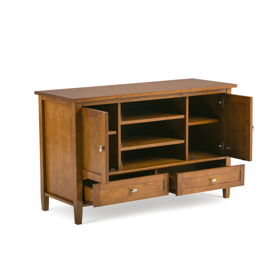Warm Shaker SOLID WOOD TV Media Stand iFor TVs up to 50 inches Simpli Home Color: Light Golden Brown