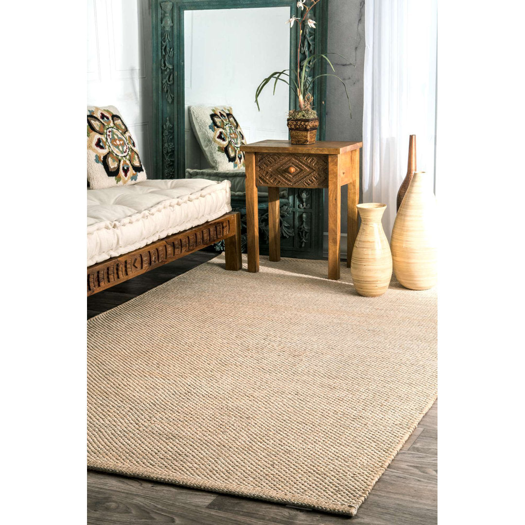 Parnell Farmhouse Eco-friendly Handmade Soft Cotton Tan Rug Union Rustic Rug Size: Rectangle 4' x 6'