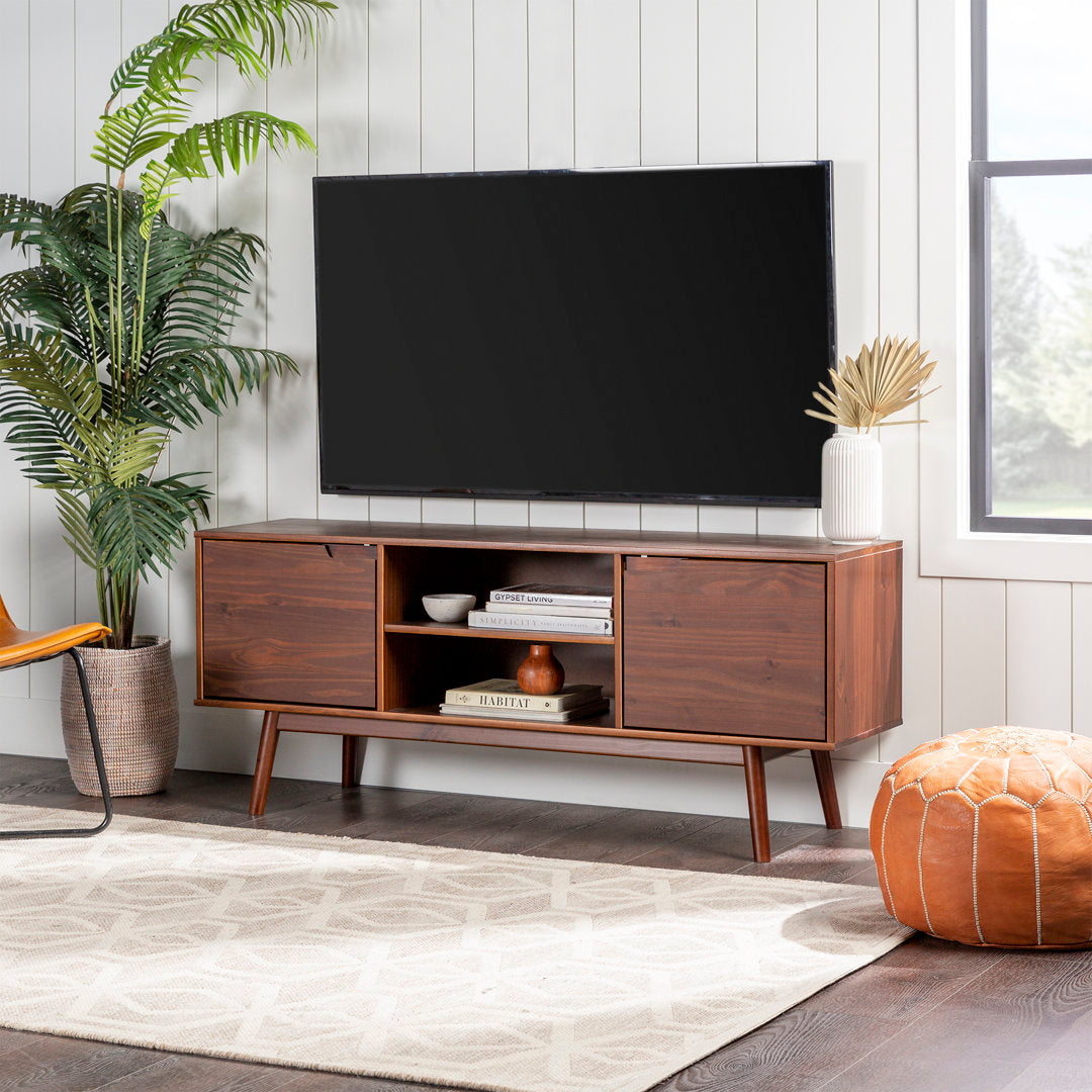 Giltner 58" Solid Wood 2-Door TV Stand for TVs up to 65" Mercury Row® Color: Walnut