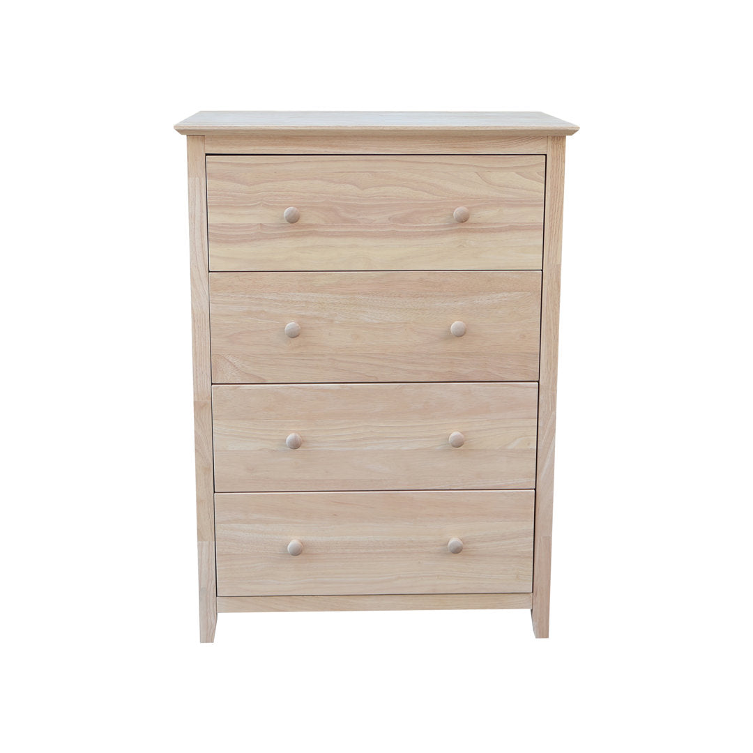 Dufrene Solid Wood 4 Drawer Dresser Highland Dunes Color: Unfinished
